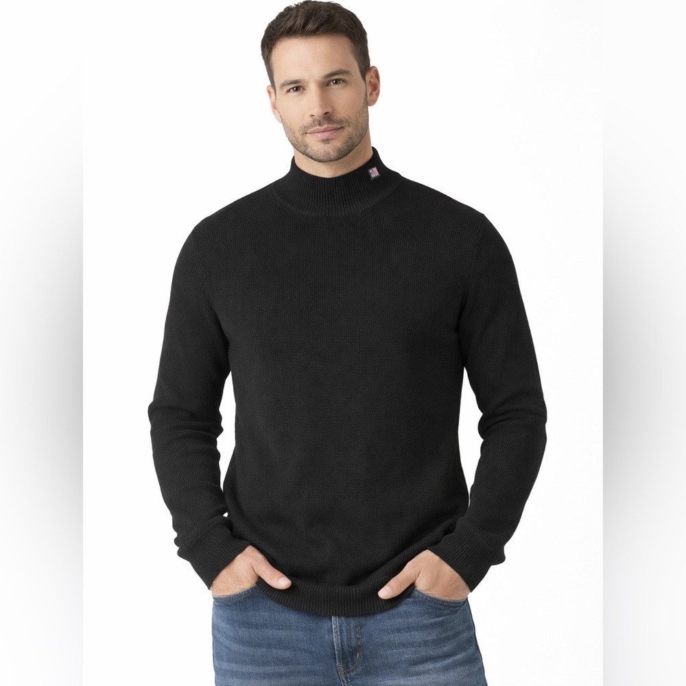 Ralph Lauren Polo Jeans Co black mock sweater mens large ribbed